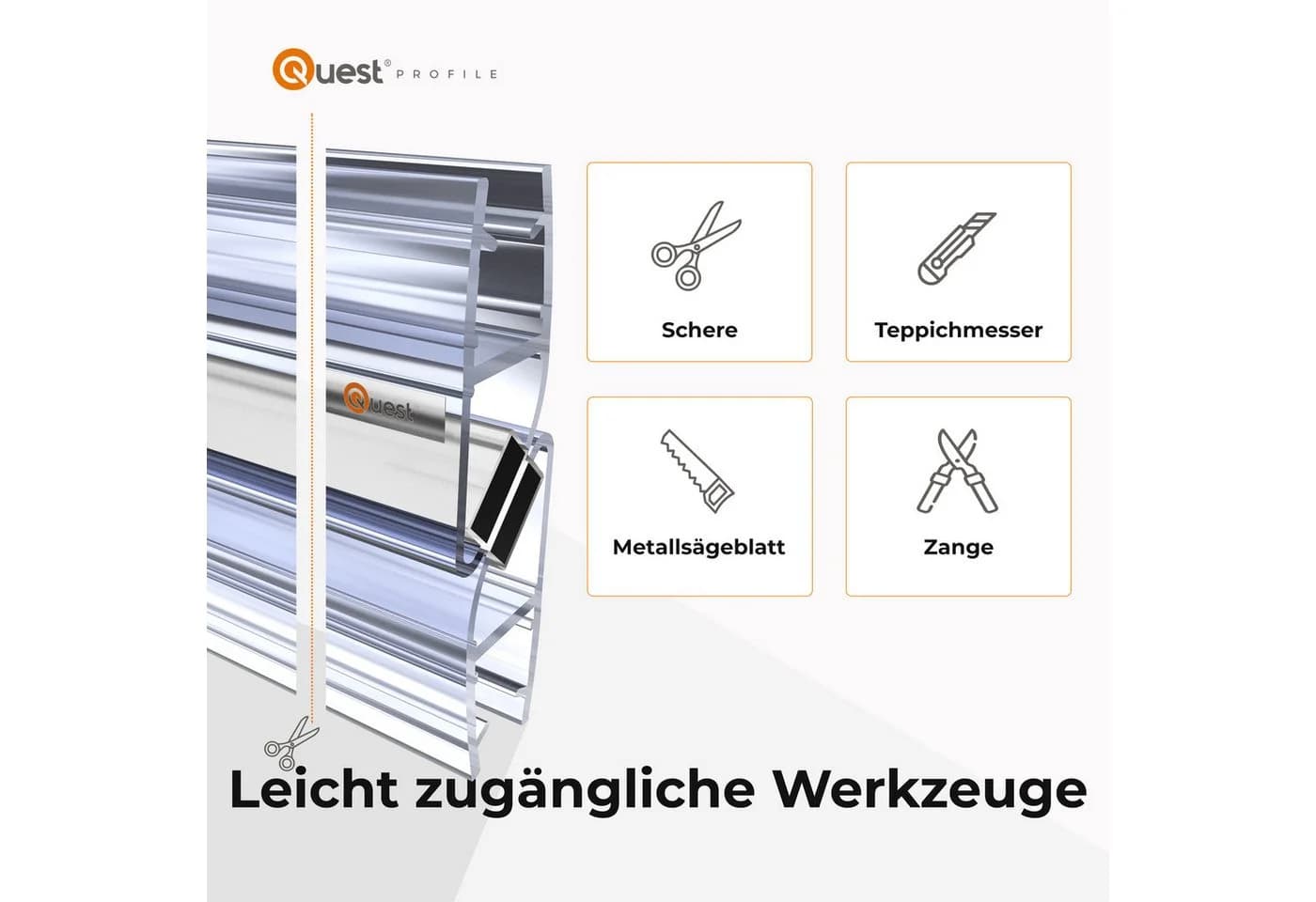 Quest Magnetdichtung 90° für Eckduschen 200 cm transparent - Bild 3