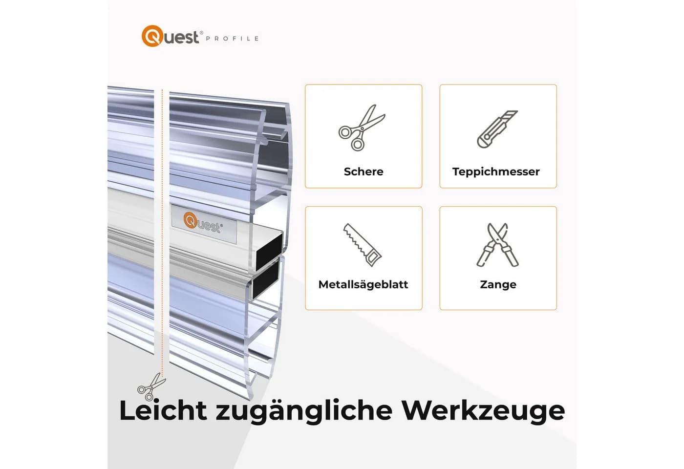 Quest Magnet-Duschdichtung gerade 200 cm transparent - Bild 3