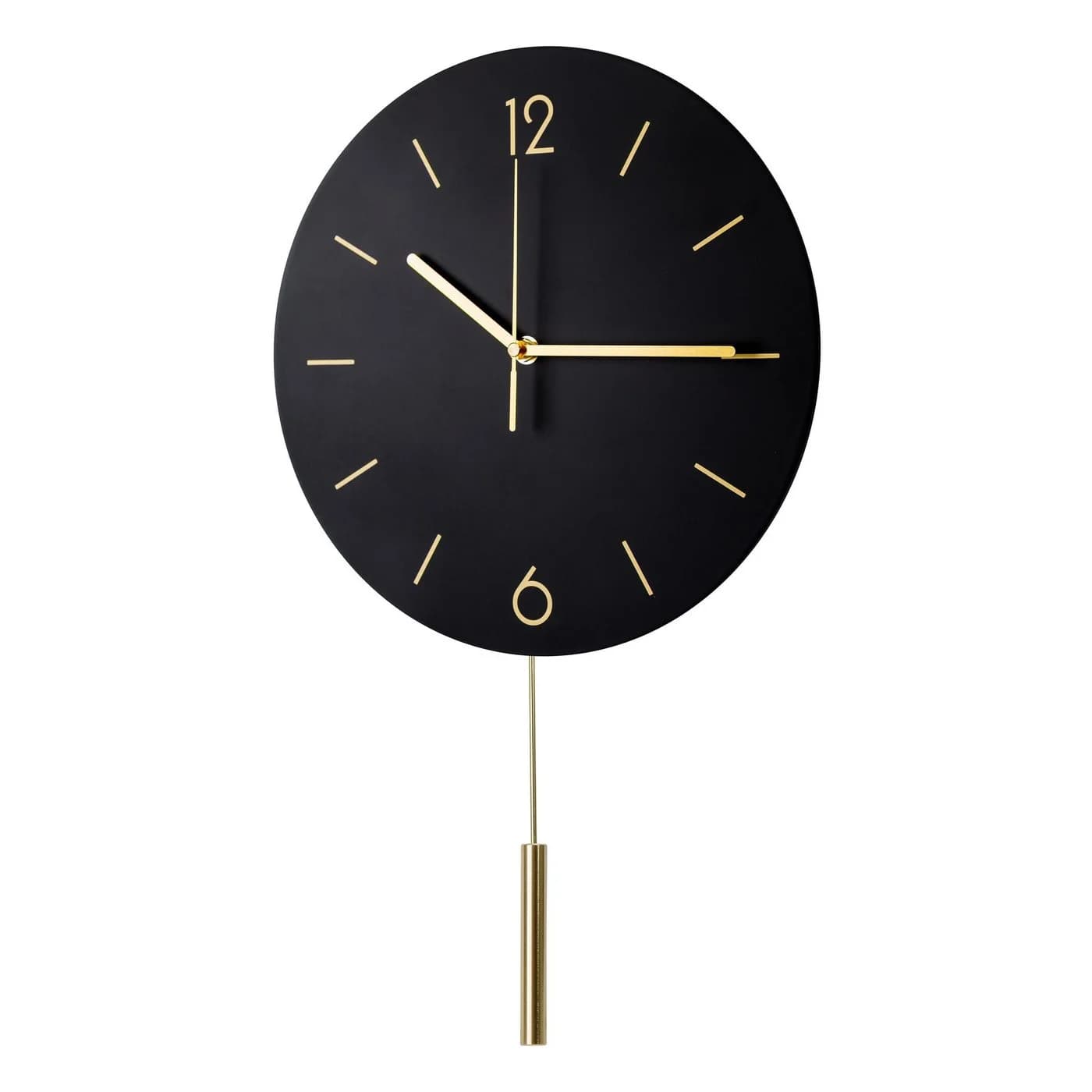Platinet Wanduhr Runde Dämmerung mit geräuschlosem Uhrwerk Quarzmechanismus Schwarz