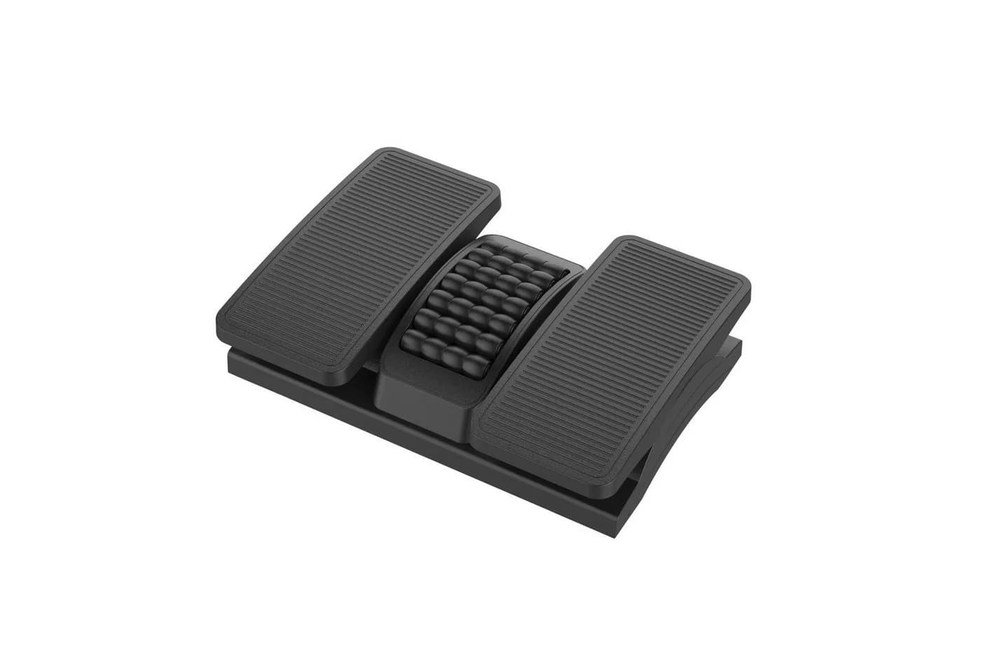 Platinet Fußstütze Ergonomischer Fußhocker Schwarz mit Massagerollen