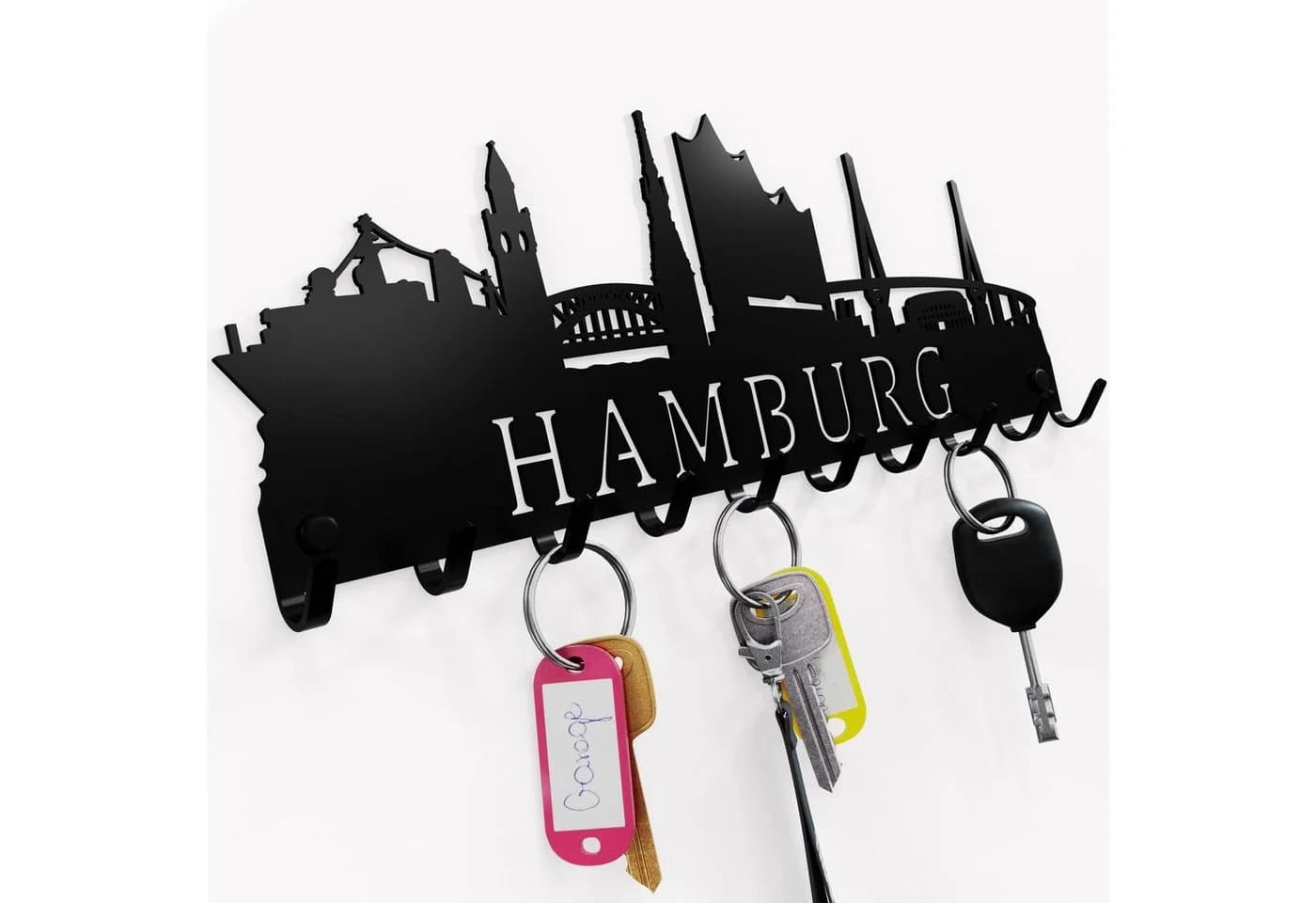 NOGGI Schlüsselleiste Hamburg mit 10 Haken & Wandbefestigung - Bild 2