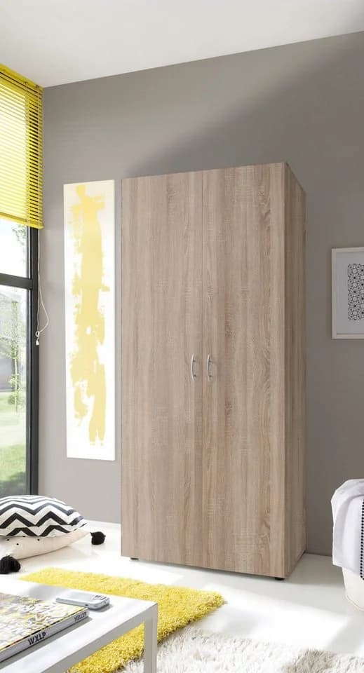 Pol-Power Kleiderschrank Drehtürenschrank BASE 2 Eiche Holzwerkstoff - Bild 2