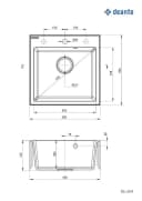 Deante Granitspüle Evora 50cm Graphit Metallic Komplett-Set Bild 1