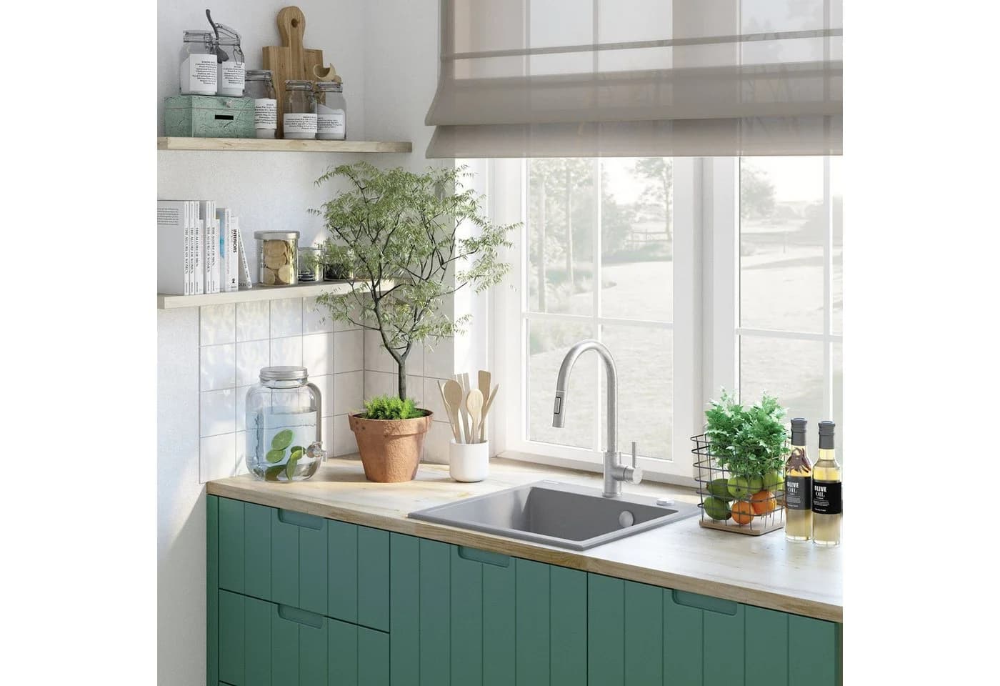 Deante Granitspüle Evora 50cm Graphit Metallic Komplett-Set - Bild 3