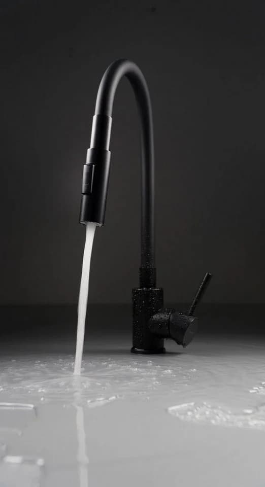 Deante LUNO Küchenarmatur Schwarz mit Handbrause und 2 Strahlarten - Bild 3
