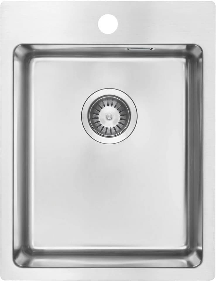 Deante Edelstahlspüle Einbauspülbecken Chrom eckig 39 cm mit Raumsparsiphon - Bild 2