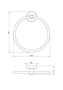 Deante Handtuchhalter Chrom rund mit verdeckter Befestigung Bild 4