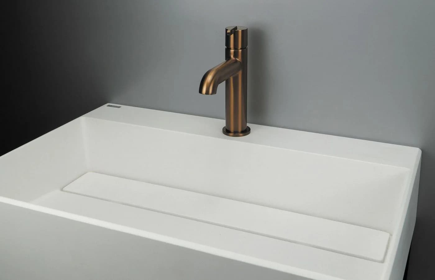 Deante Aufsatzwaschbecken Weiß Granitoptik 60 cm Komplett-Set - Bild 3