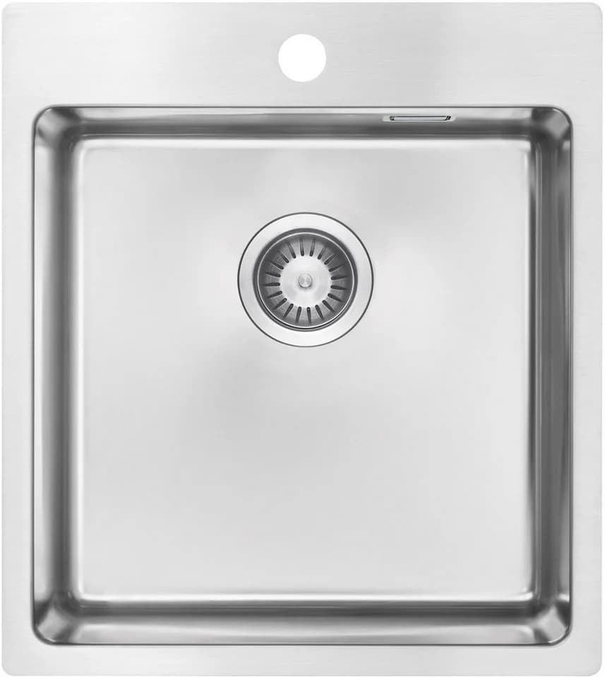 Deante Edelstahlspüle Einbauspülbecken Chrom eckig 45 cm - Bild 2