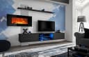 ASM-Moebel Wohnwand Flame E mit Elektrokamin und LED Schwarz Bild 2