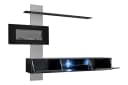 ASM-Moebel Wohnwand Flame E mit Elektrokamin und LED Schwarz Bild 3
