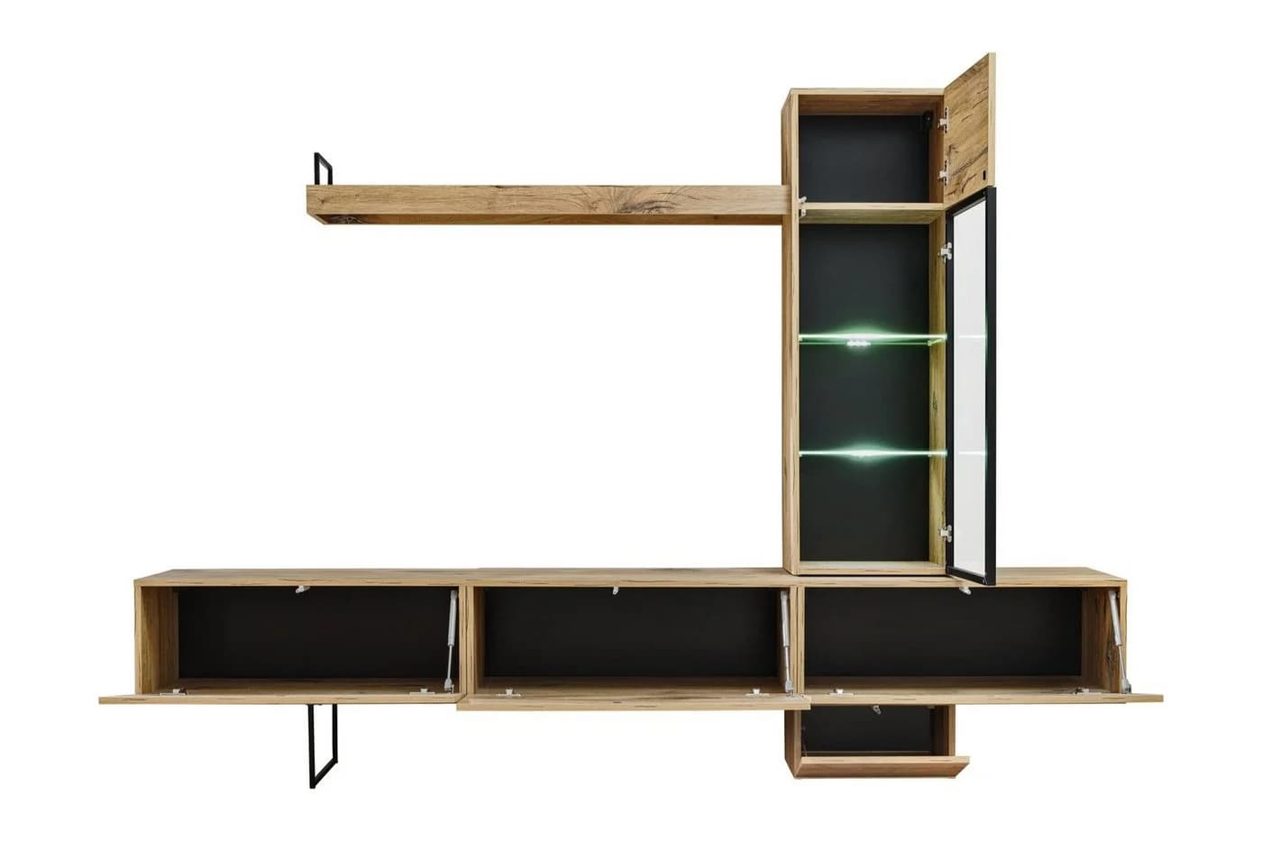 ASM-Moebel Wohnwand RISE mit LED-Beleuchtung und Push-Click-System - Bild 3