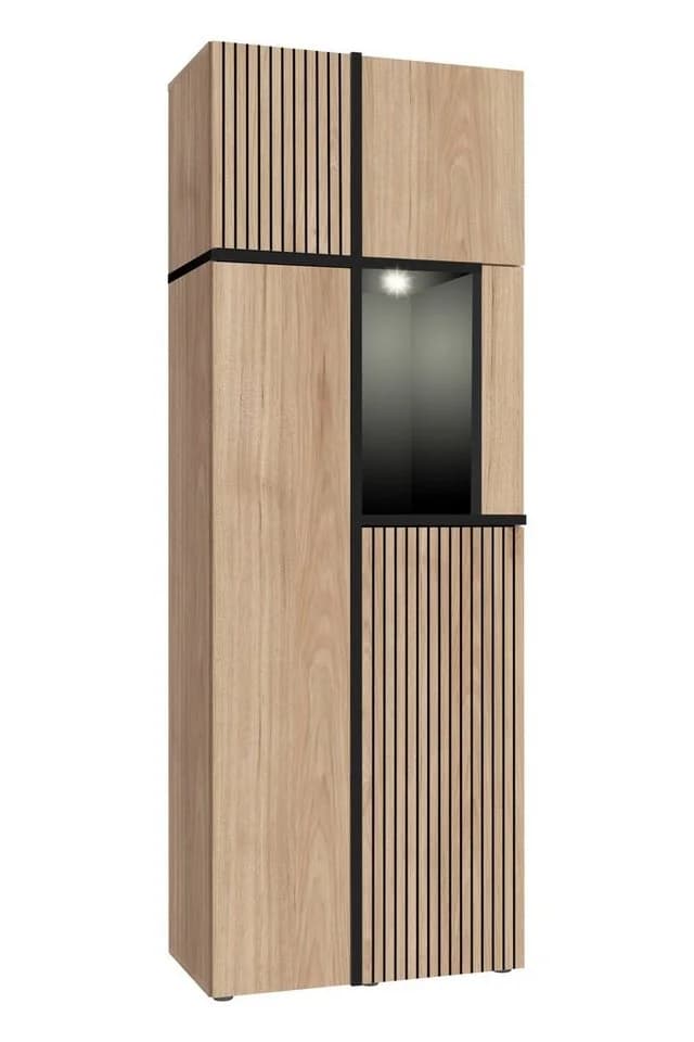 ASM-Moebel Wohnwand CROSS Hochglanz mit LED & Push-Click