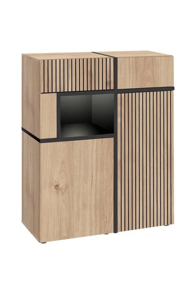 ASM-Moebel Wohnwand CROSS Hochglanz mit LED & Push-Click - Bild 3