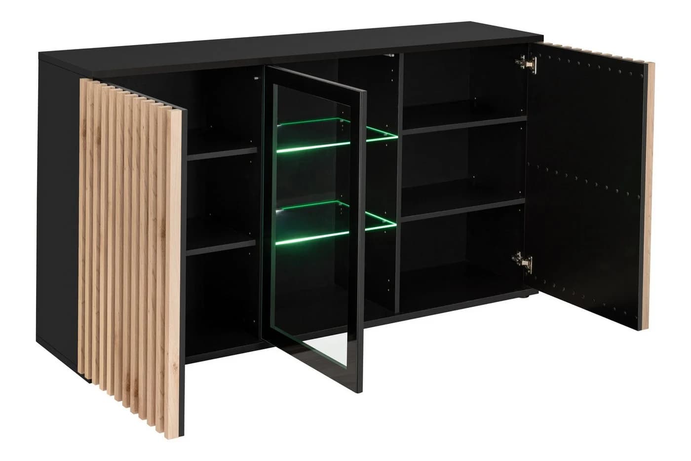 ASM-Moebel Kommode Anrichte CAMERON ZHJ mit LED-Beleuchtung und Push-Click-System - Bild 4