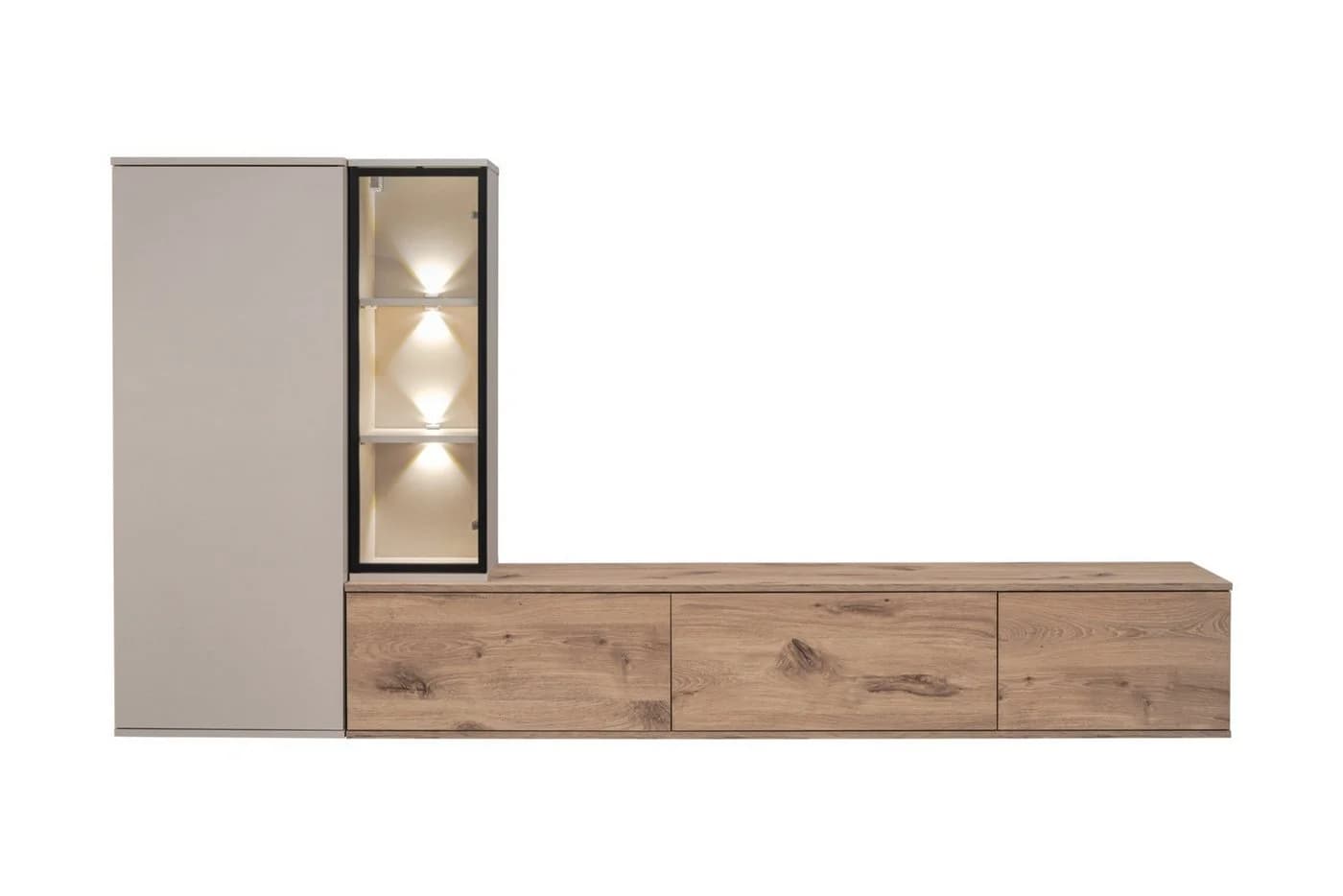 ASM-Moebel Wohnwand CLARE mit LED und Push-Click