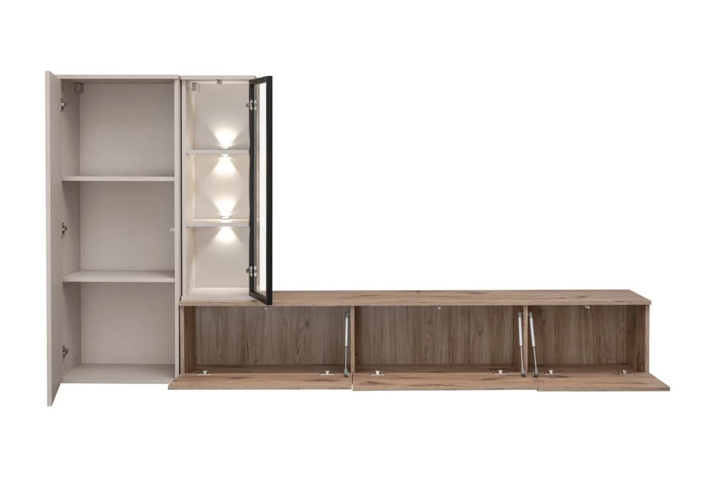 ASM-Moebel Wohnwand CLARE mit LED und Push-Click - Bild 3