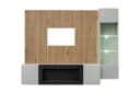 ASM-Moebel Wohnwand XARI PGAS-K mit LED und Bio-Ethanol Kamin Grau Bild 1