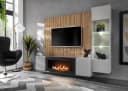 ASM-Moebel Wohnwand XARI PGAS-K mit LED und Bio-Ethanol Kamin Grau Bild 2