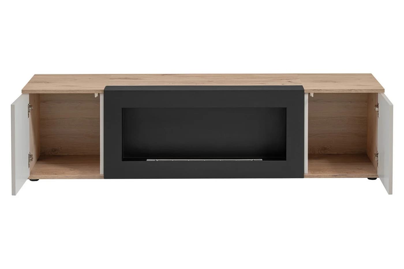 ASM-Moebel Wohnwand CATALINA Beige mit Bio-Ethanol Kamin LED Push-Click - Bild 4