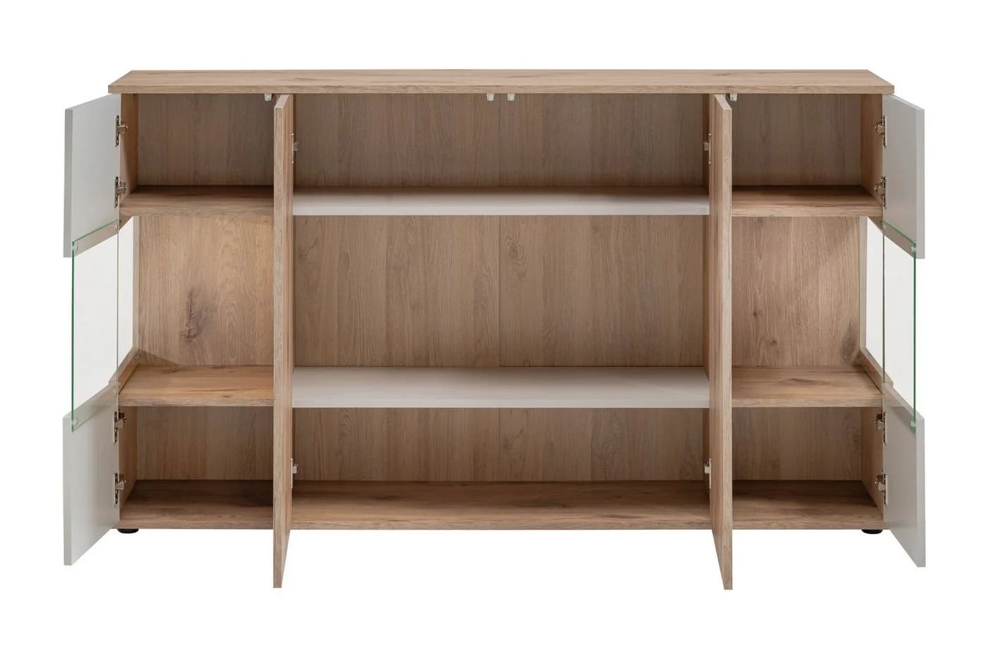 ASM-Moebel Kommode CATALINA mit Rillenfront und LED-Beleuchtung