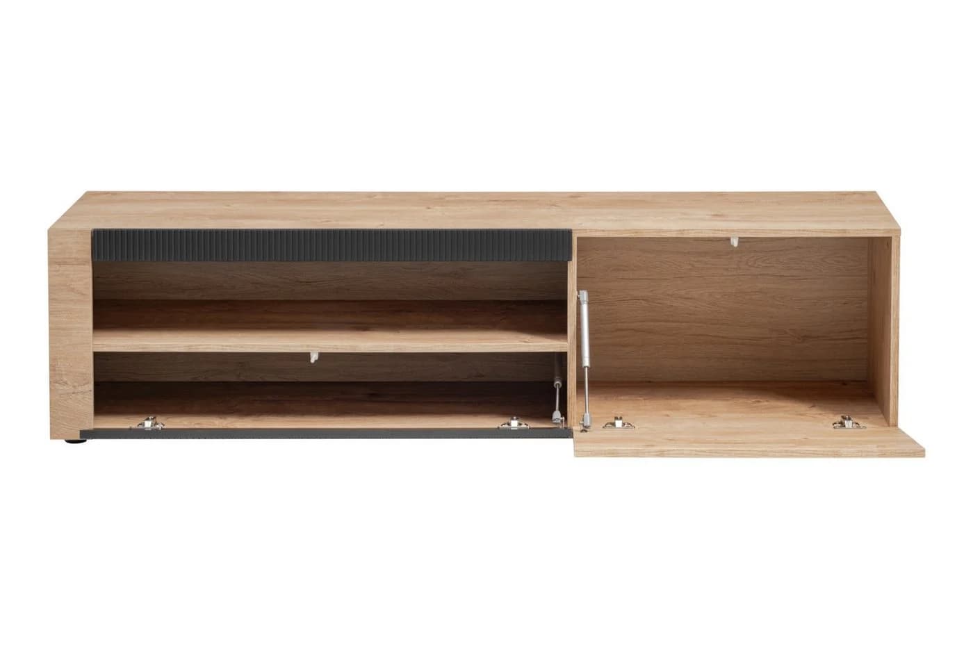 ASM-Moebel Wohnwand ARON Schwarz mit LED und Push-Click - Bild 4