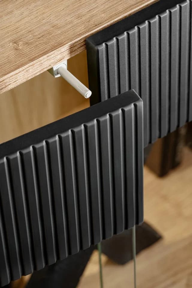 ASM-Moebel Sideboard ARON Schwarz mit LED und Push-Click System - Bild 3