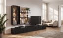 ASM-Moebel Wohnwand SOUL mit Push-Click und LED-Beleuchtung Schwarz Eiche Viking Bild 2