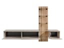 ASM-Moebel Wohnwand Luzz mit LED & Push-Click Grau Lamellenoptik Bild 3