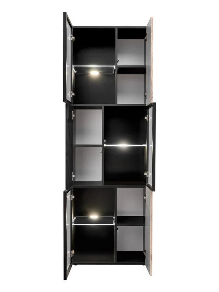 ASM-Moebel Wohnwand CANNES CS2 R-K mit Bio-Ethanol-Kamin, LED & Push-Click - Bild 3