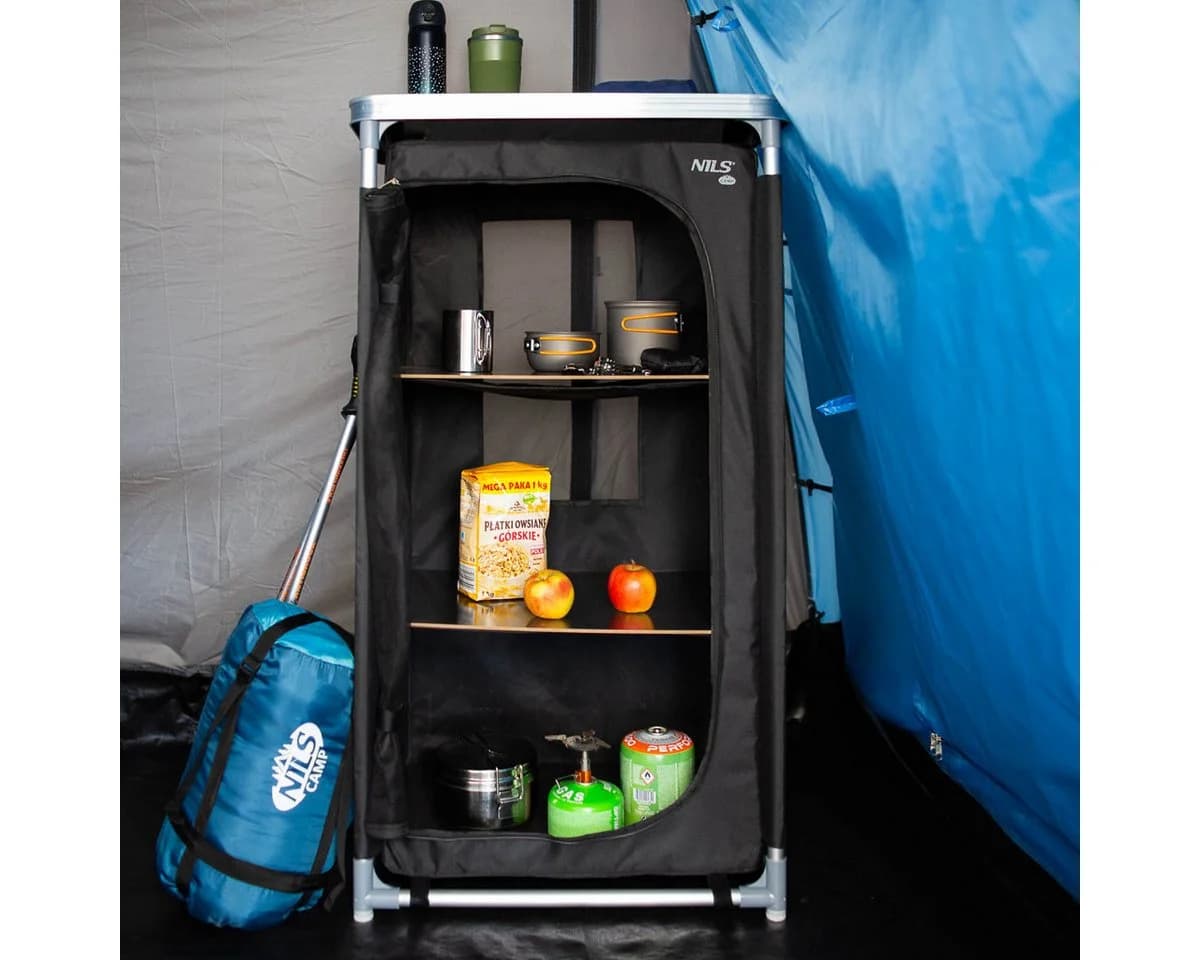 NILS CAMP Campingschrank Mehrzweckschrank schmal mit Ablagefläche - Bild 4