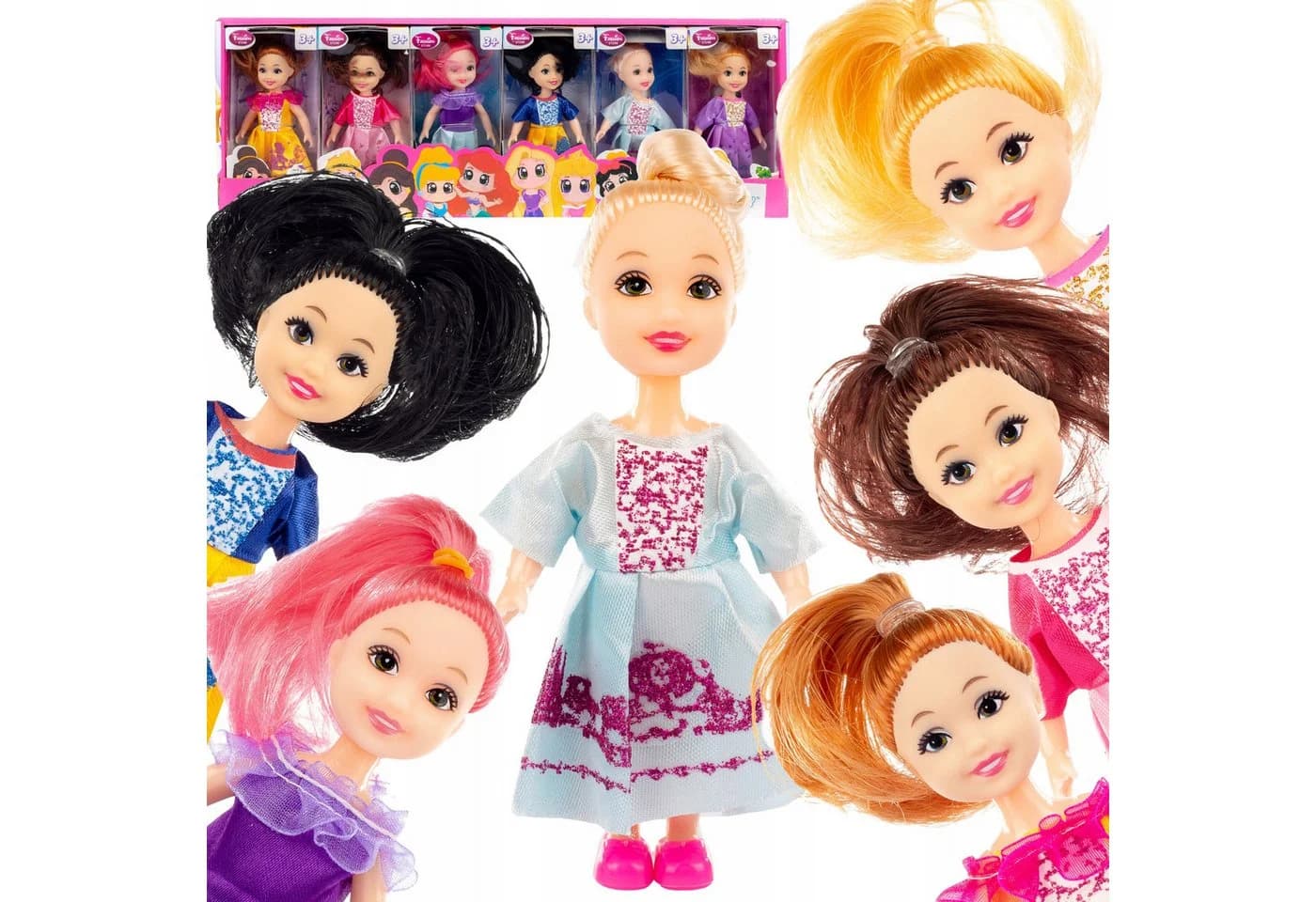 Kinderplay Dolls & Strollers Prinzessinnen Set 6-teilig Bunt - Bild 2
