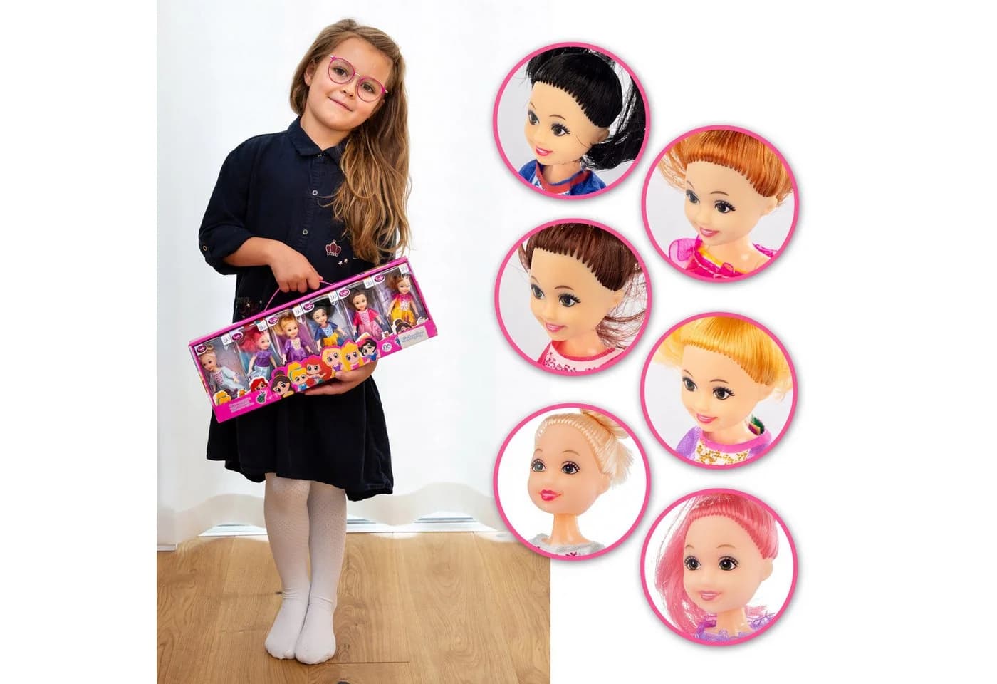Kinderplay Dolls & Strollers Prinzessinnen Set 6-teilig Bunt - Bild 3