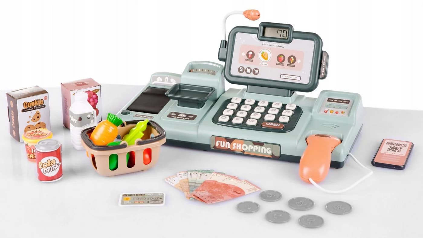 kinderplay Spielkasse mit Sound und Zubehör – Lernspielzeug ab 3 Jahren - Bild 5