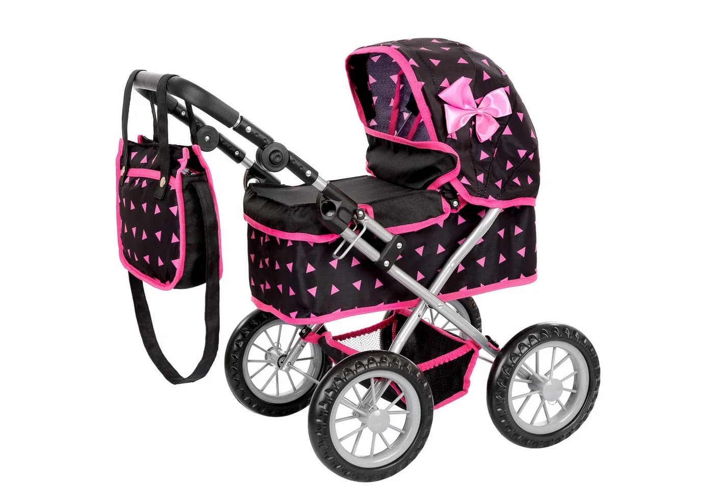 kinderplay Puppenwagen höhenverstellbar mit Tasche und Verdeck - Bild 2