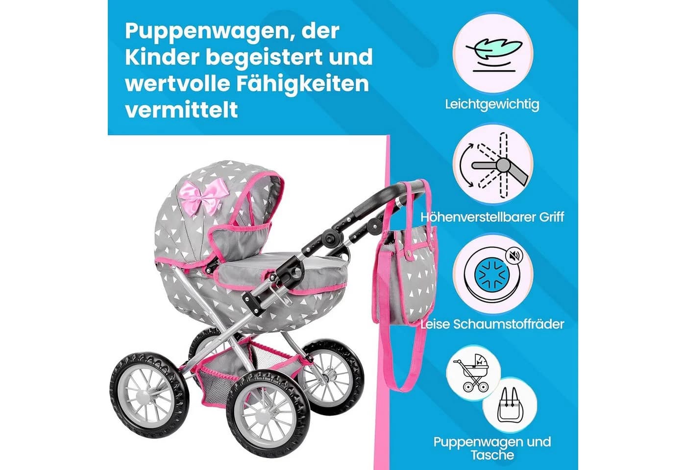 Realistischer Puppenwagen aus Aluminium