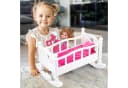 kinderplay Puppenwiege 2in1 Schaukelbett mit Bettwäsche Rosa Bild 1