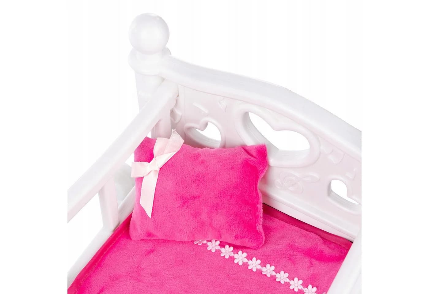 kinderplay Puppenwiege 2in1 Schaukelbett mit Bettwäsche Rosa - Bild 3