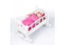kinderplay Puppenwiege 2in1 Schaukelbett mit Bettwäsche Rosa Bild 4