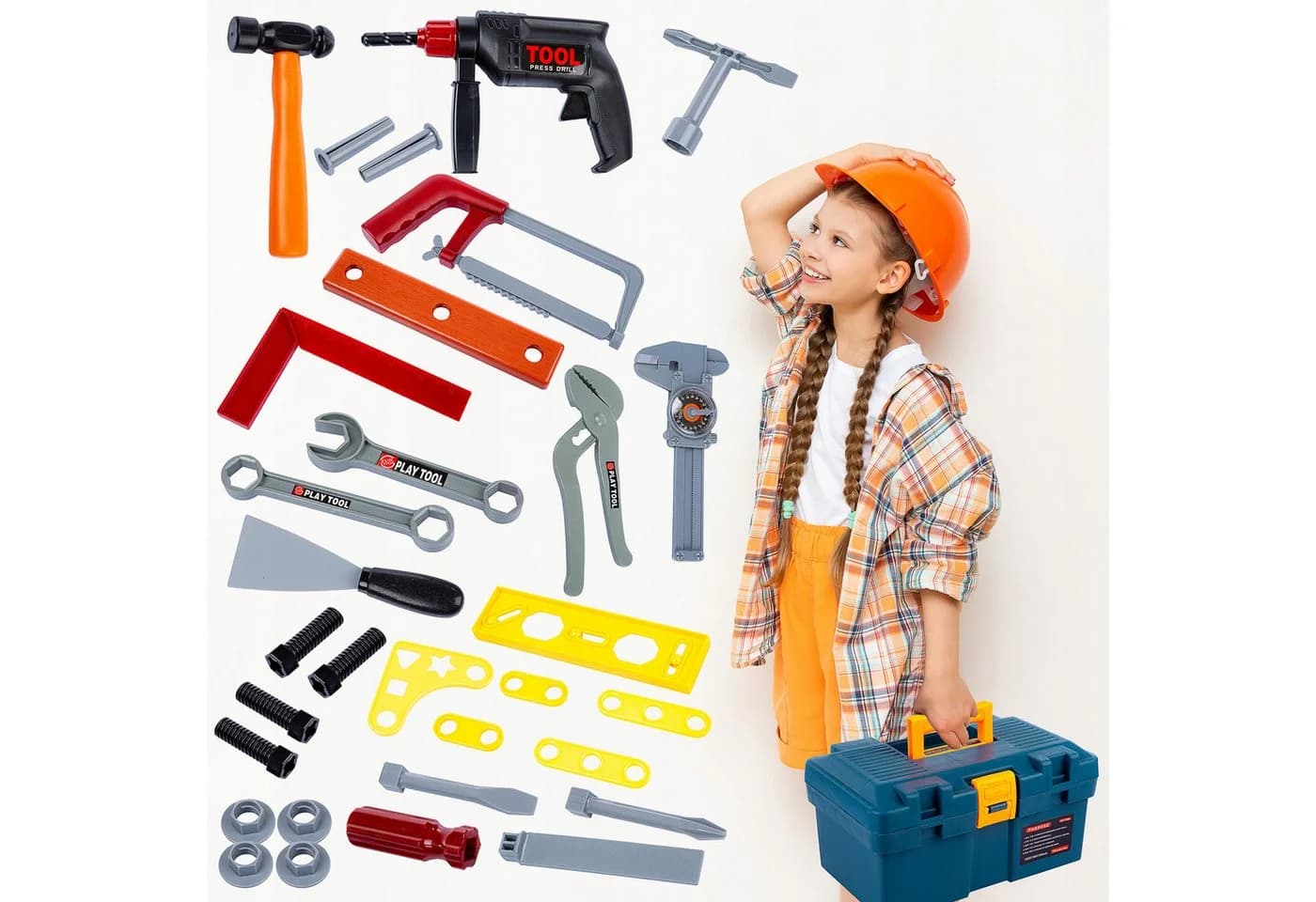 kinderplay Kinder-Werkzeugset 18-teilig mit Kiste ab 3 Jahren - Bild 3