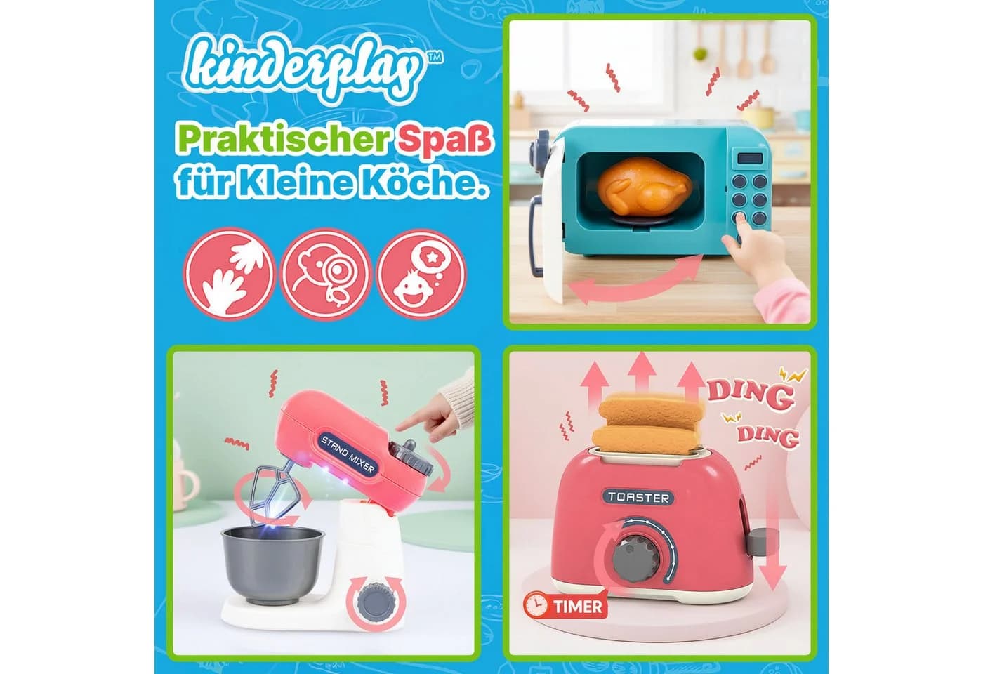 kinderplay Spielküche Set mit Mikrowelle & Zubehör - Bild 3
