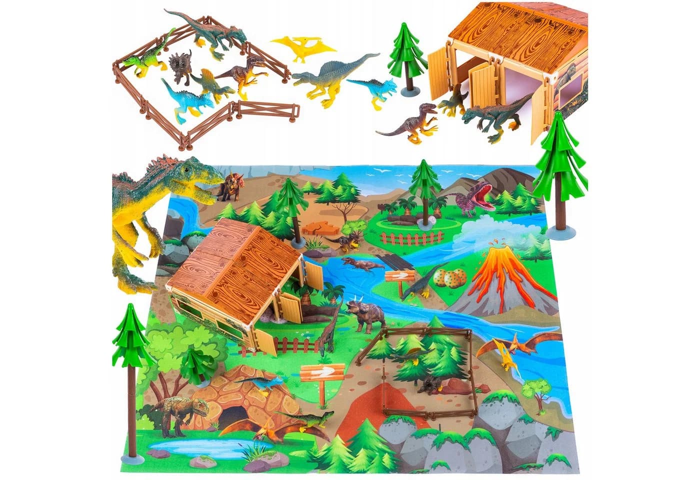 kinderplay Dino-Spielset mit Matte – 72-teilig - Bild 2