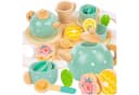 kinderplay Holz Tee-Set für Kinder – kreatives Rollenspiel – 15-teiliges Zubehör Bild 2