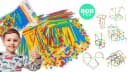 kinderplay Konstruktionsset 3D Röhrchen 800 Teile Bunt Steckspiel Bild 1