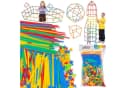 kinderplay Konstruktionsset 3D Röhrchen 800 Teile Bunt Steckspiel Bild 3