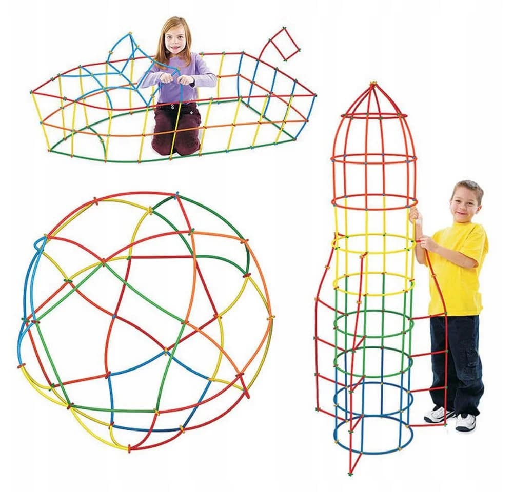 kinderplay Konstruktionsset 3D Röhrchen 800 Teile Bunt Steckspiel - Bild 4