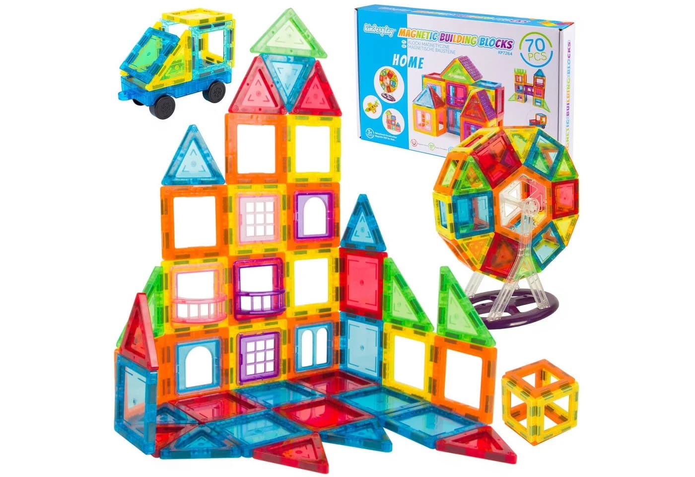 kinderplay Magnetische Bausteine 70 Teile Bunt - Bild 2