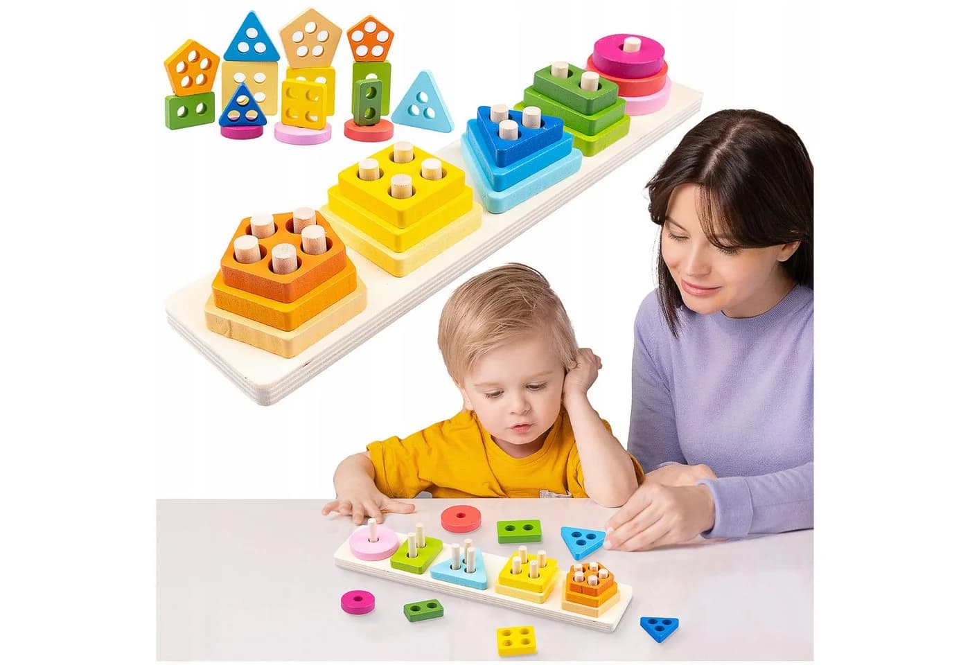 kinderplay Holz-Sortierpuzzle Montessori Lernspielzeug - Bild 2