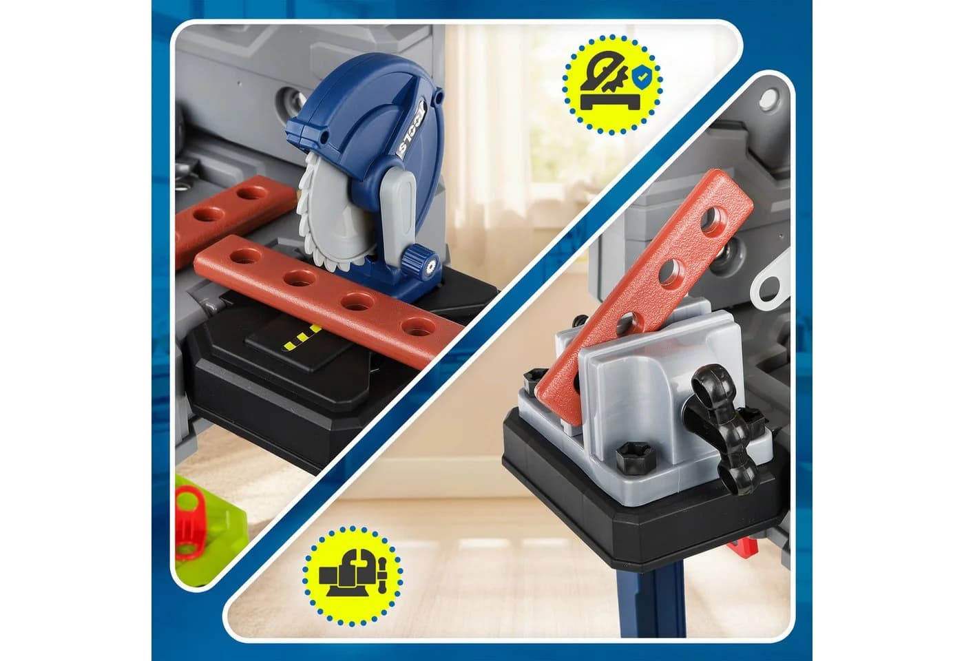 kinderplay Lernspielzeug Kinder Werkbank mit Bohrmaschine – 2in1 Set - Bild 5