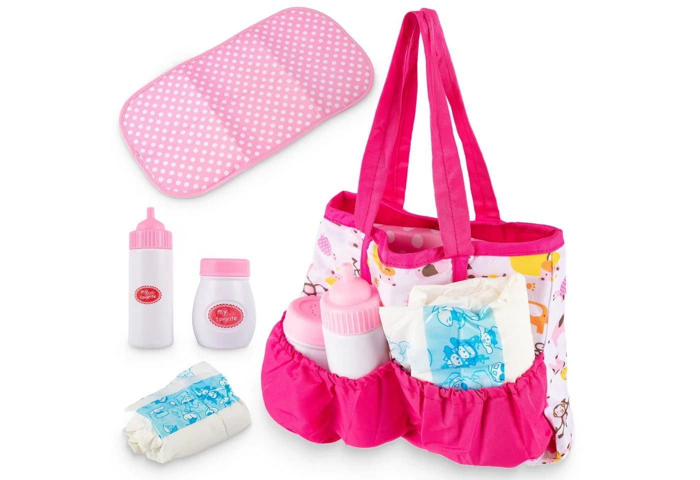 Kinderplay Dolls & Strollers Puppen Accessoires-Set Puppen Pflegeset mit Tasche - Bild 2